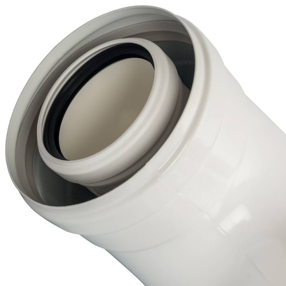 STOUT Элемент дымохода конденсац. колено 90°/ адаптер 90° Ø60/100 м/п PP-FE (совместим. с Baxi,Viess