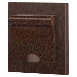 Розетка Intro Accent 6-203-10 2P+E Schuko с крышкой, 16А-250В, IP20, СУ, AL/CU, венге | Intro