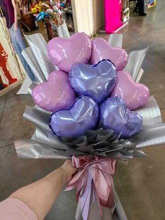 Крафтовый букет в сиреневой гамме