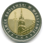 5 злотых 2014 год. Польша. Королевский замок в Варшаве. Биметалл UNC