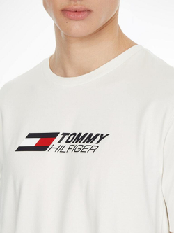 Мужская теннисная футболка Tommy Hilfiger Essentials Big Logo Short Sleeve Tee - ivory