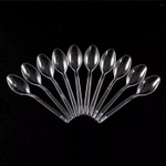 Набор мини-ложек пластиковых 10см, прозрачные 10 шт.