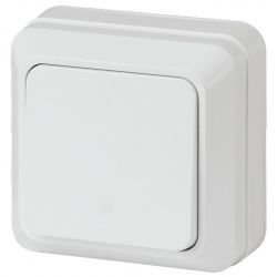 Выключатель Intro Quadro 2-101-01 одноклавишный 10А-250В, IP20, ОУ, белый