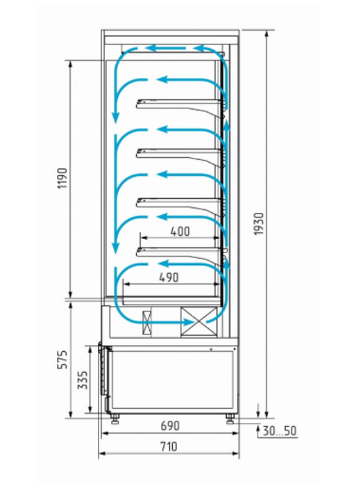 Холодильная горка Carboma CUBE STANDARD FC 20-07 VV 1,3-1 X5