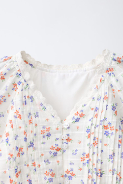 ZARA БЛУЗА С КРУЖЕВОМ, ЭКРЮ/КРАСНЫЙ