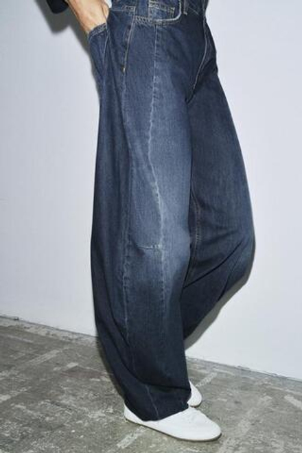 ZARA ДЖИНСЫ BARREL СО СРЕДНЕЙ ПОСАДКОЙ — ZW COLLECTION, ВЫЦВЕТШИЙ СИНИЙ