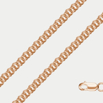 Цепь плетения "Бисмарк" без вставок пустотелая из розового золота 585 пробы (арт. 8080200П-55)