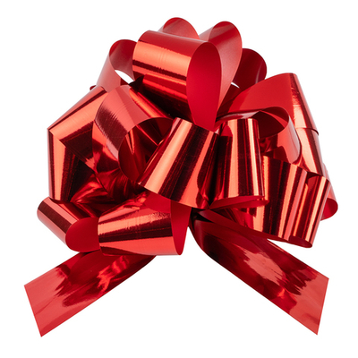 Бант-шар в красном цвете, металлик, 21 см/ 36 см