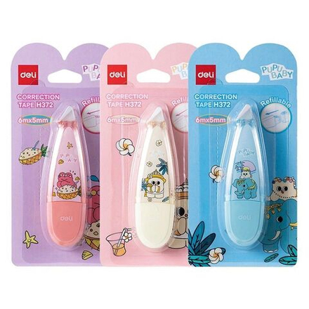 Корректирующая лента Deli PUPUBABY 5мм*6м, сменный картридж, ассорти