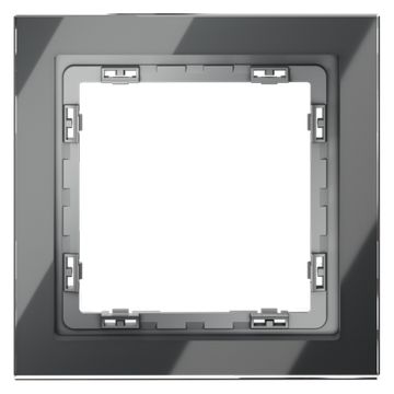 Рамка стеклянная VOLTUM S70 на 1 пост, (графит, стекло)