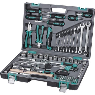 STELS Набор инструментов, 1/2", 1/4", CrV, пластиковый кейс 98 предм. [14111]