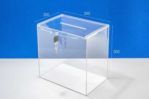 Ящик для анкет 300х200х300 из оргстекла 3 мм прозрачный