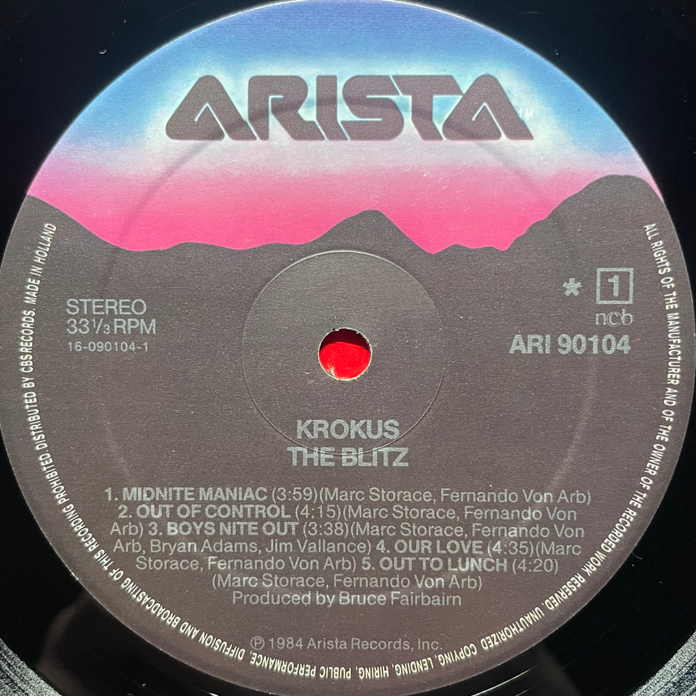 Krokus ‎– The Blitz (Скандинавия 1984г.)