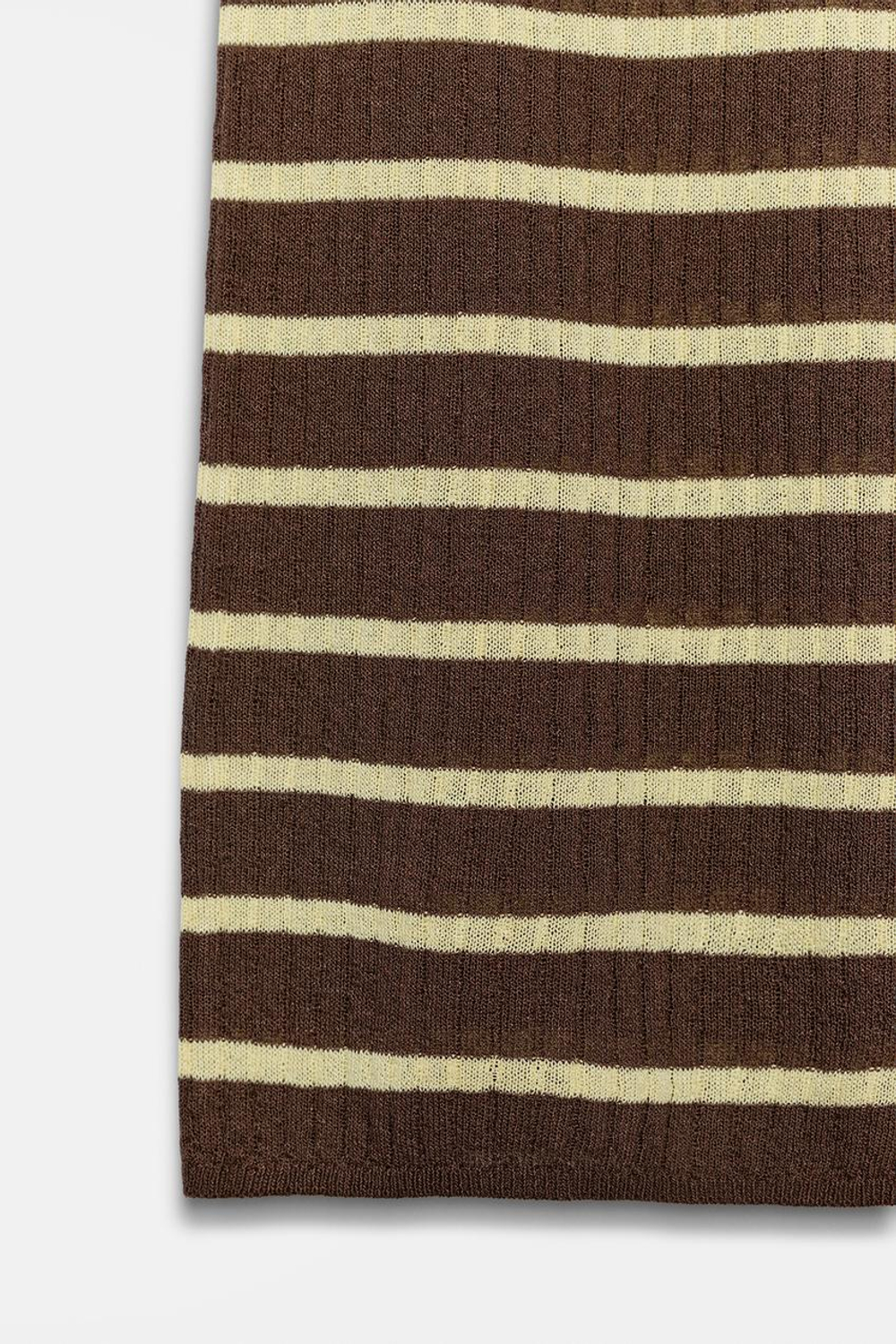 ZARA БРЮКИ В ПОЛОСКУ, КОРИЧНЕВЫЙ