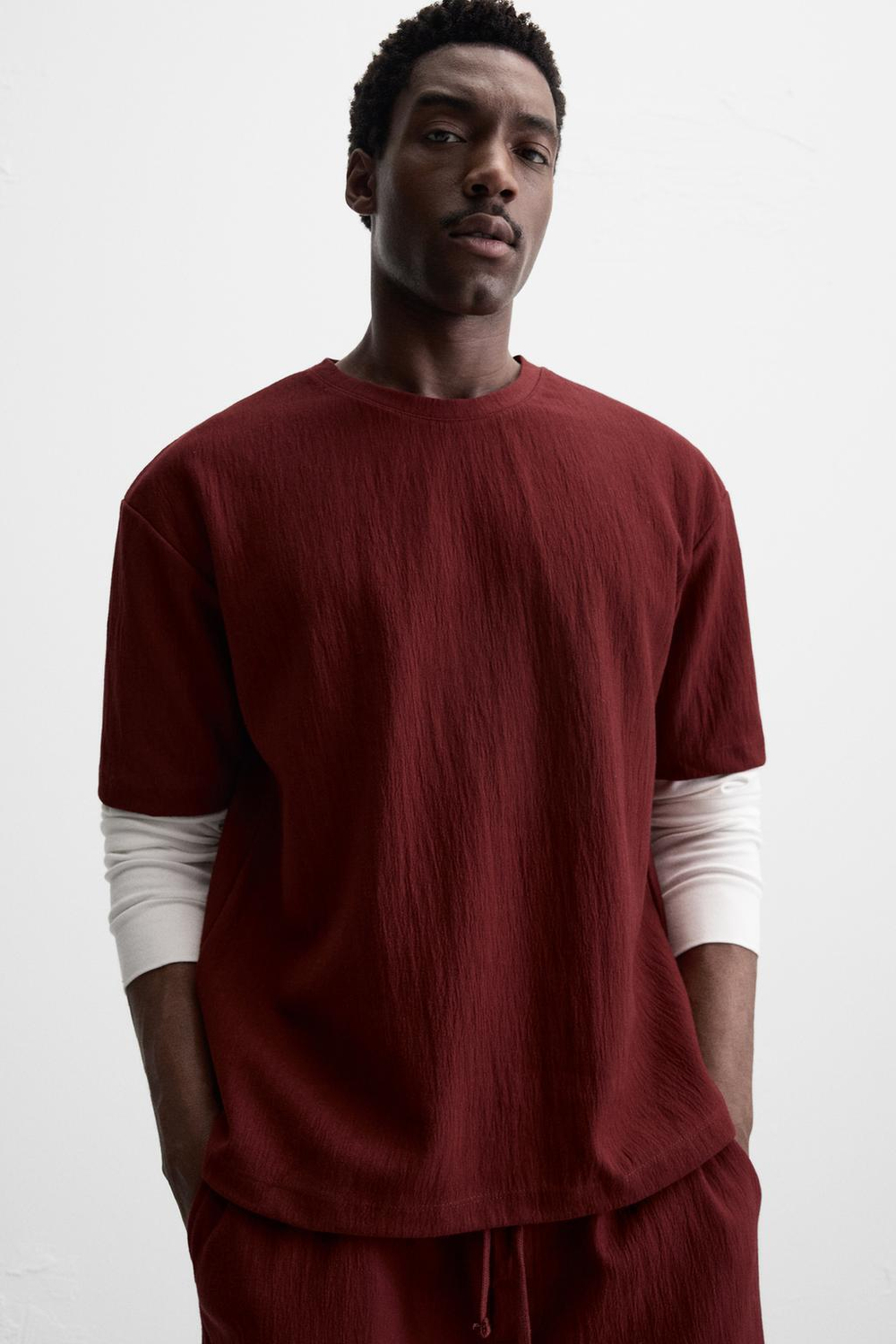 Футболка relaxed fit из рельефной ткани