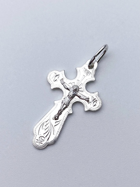 Крест из серебра/С алмазной огранкой