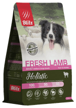 Сухой корм для собак Blitz Holistic Fresh Lamb Adult Dog Medium & Large breeds (Monoprotein) беззерновой с ягненком и уткой для средних и крупных пород гипоаллергенный корм для чувствительного пищеварения 1,5 кг