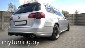 Накладка заднего бампера R-LINE LOOK под двойной выхлоп для VW Passat B6