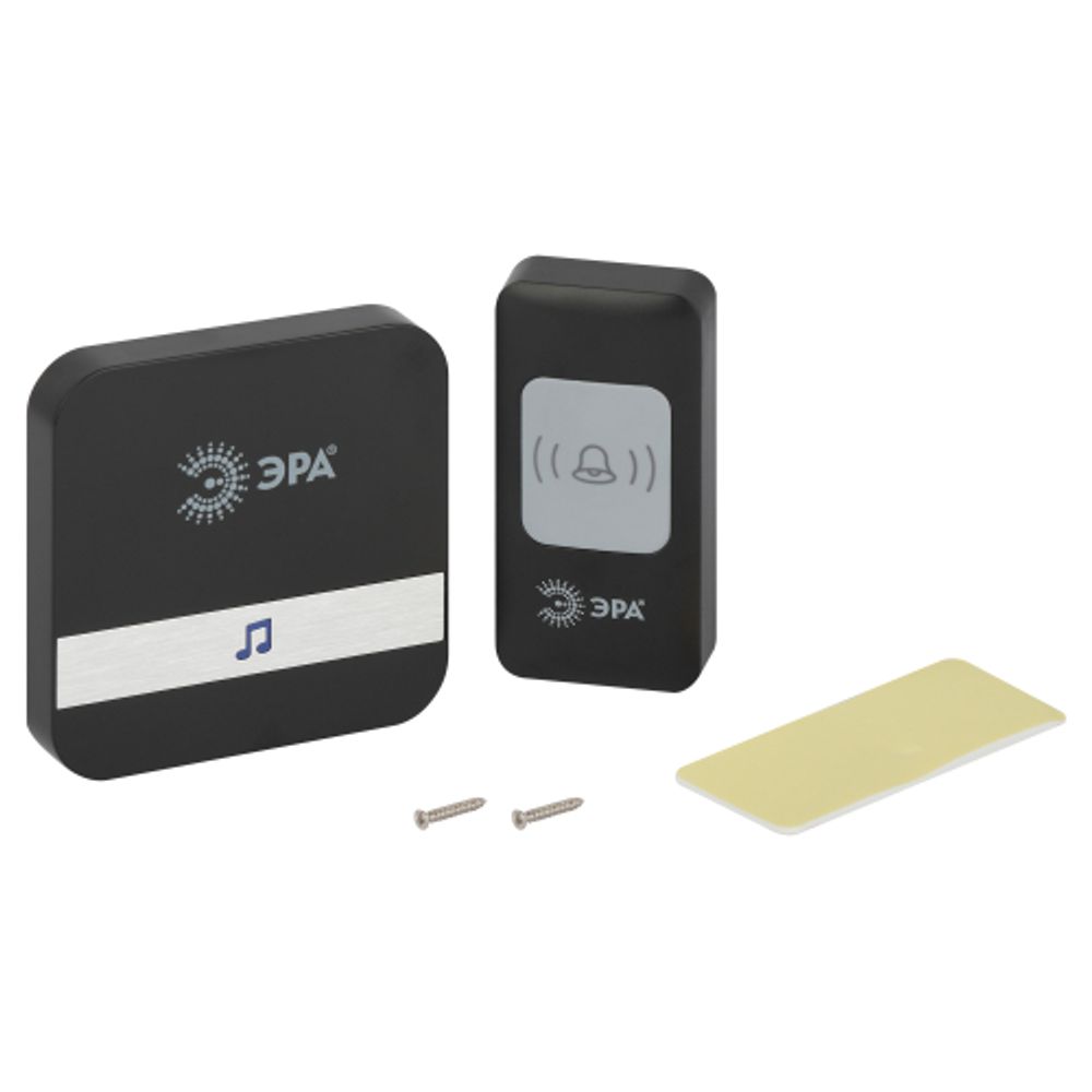 Звонок дверной ЭРА C94 беспроводной, от сети, черный, 52 мелодии