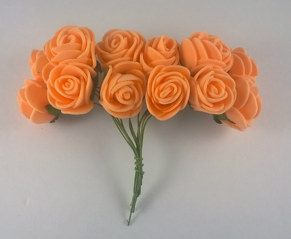 Цветы из фоамирана, 25 мм, 6х12шт, цвет: оранжевый