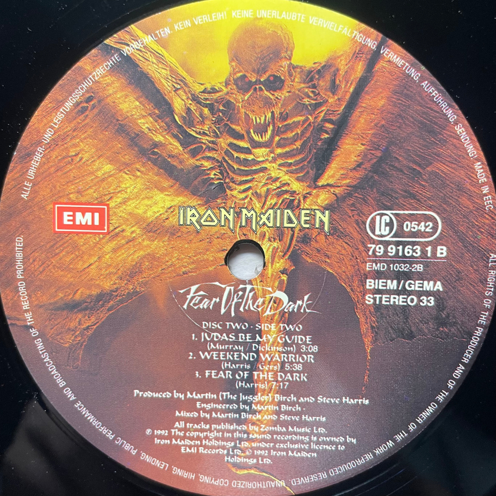 Iron Maiden ‎– Fear Of The Dark 2LP (Европа 1992г.)