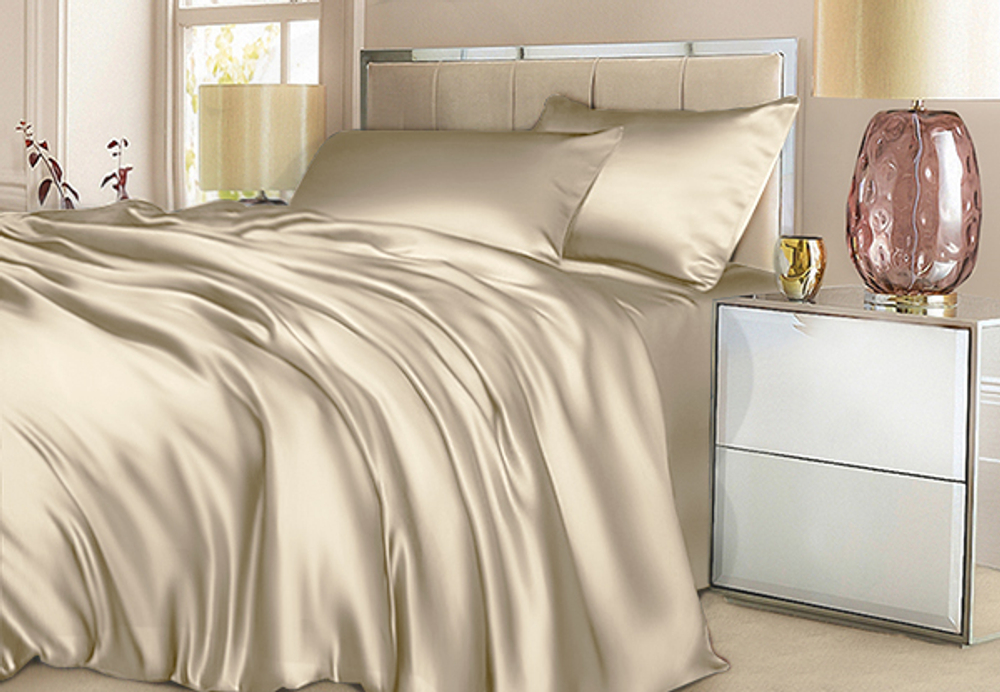 Постельное белье 2 спальное евро Luxe Dream Бежевый Лайт