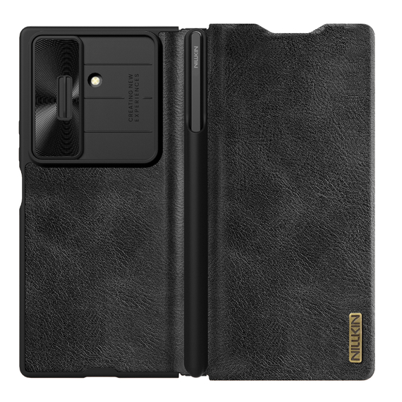 Кожаный чехол книжка от Nillkin для Samsung Galaxy Z Fold 7, серия Qin Pro Leather Case (с держателем для S Pen)