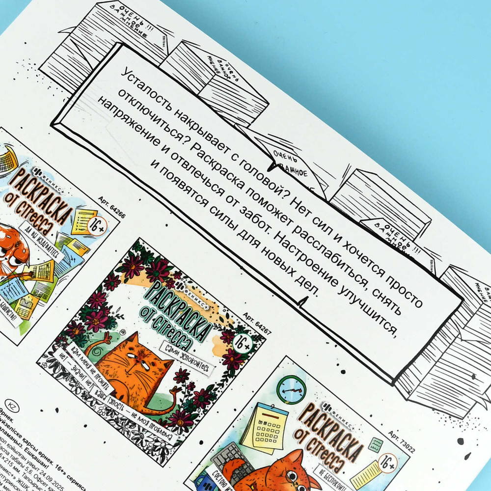 Раскраска. Серия "Раскраска от стресса. 16+" арт. 73022 НЕ БЕСПОКОИТЬ. НИКОГДА! /215x215 мм, 16 л., блок - офсет 120 г/м², печать в одну краску, обл - мелованный картон 200 г/м², клеевое скрепление,