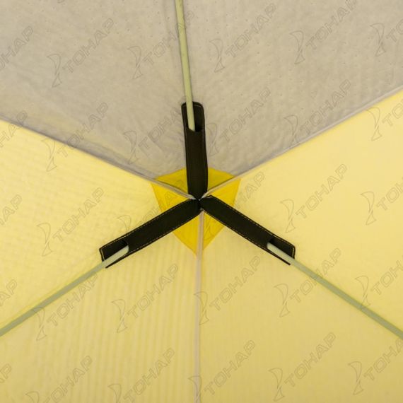 Палатка зимняя утепл. Куб Premium 1,8х1,8 желтый/серый (HS-WSCI-P-180YG) Helios
