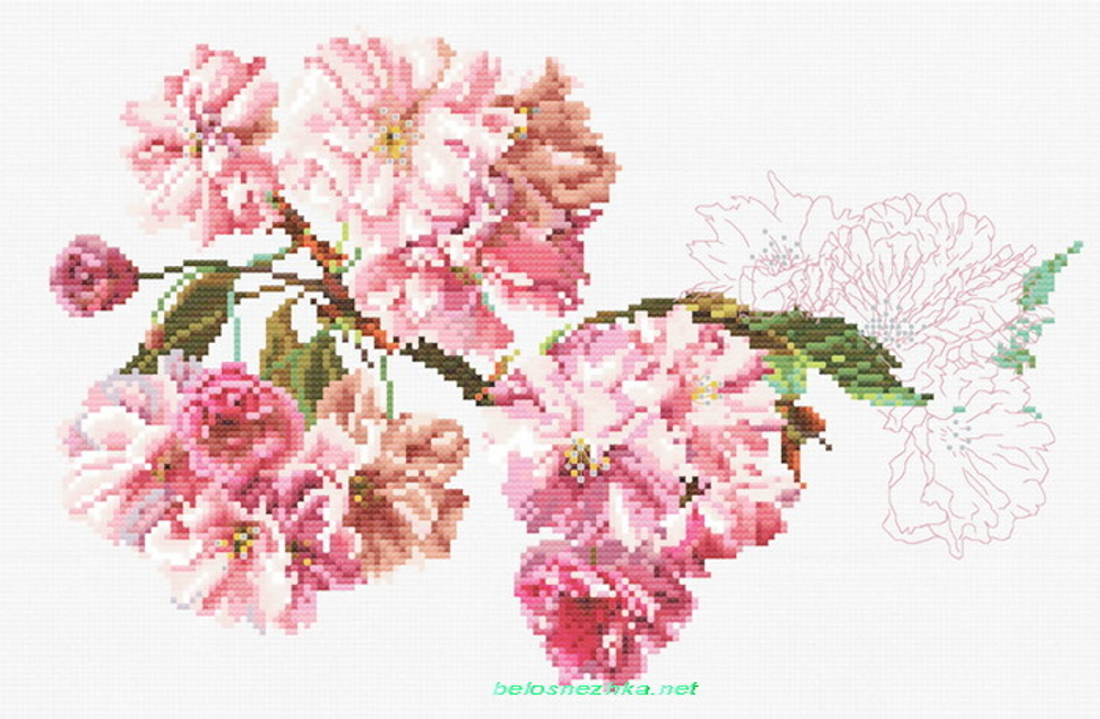 "Цветущая магнолия"-6009-14  вышивка