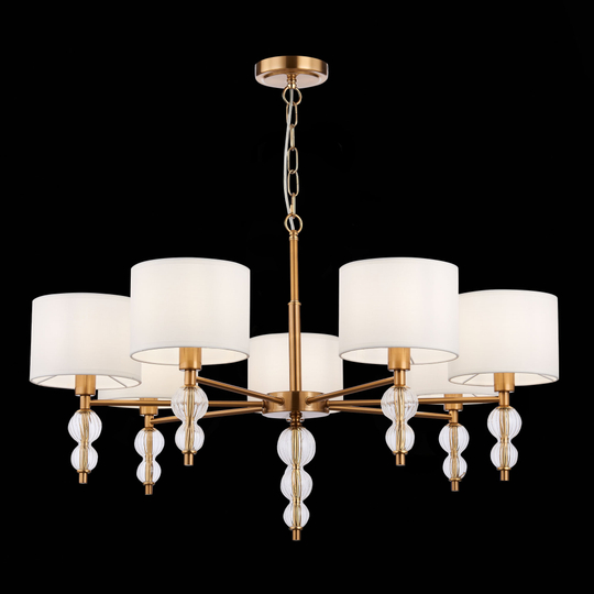 SLE105713-07 Светильник подвесной Латунь, Прозрачный/Белый E14 7*40W