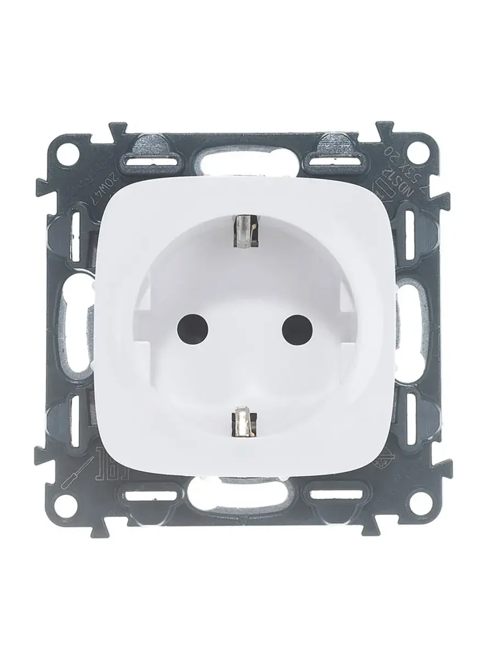 Розетка 1-ая с з/к со шторками Legrand Allure белая