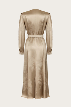 ПЛАТЬЕ ИЗ ТРИАЦЕТАТА С ФАКТУРНЫМ ОРНАМЕНТОМ