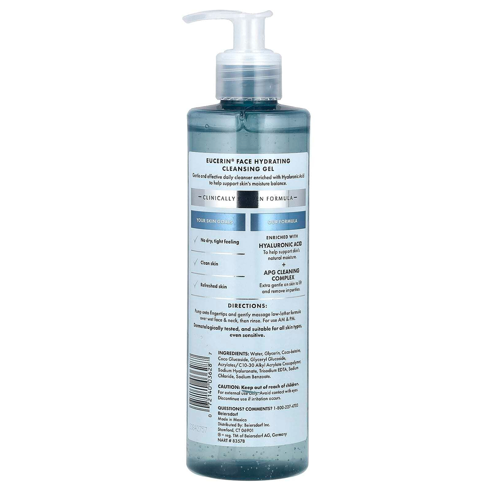Eucerin, Увлажняющий очищающий гель, для лица, без отдушек, 400 мл (13,5 жидк. унц.)