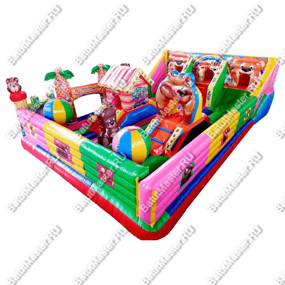 Коммерческий батут "В погоне за медведем",вход слева, 10*6,3*3 м