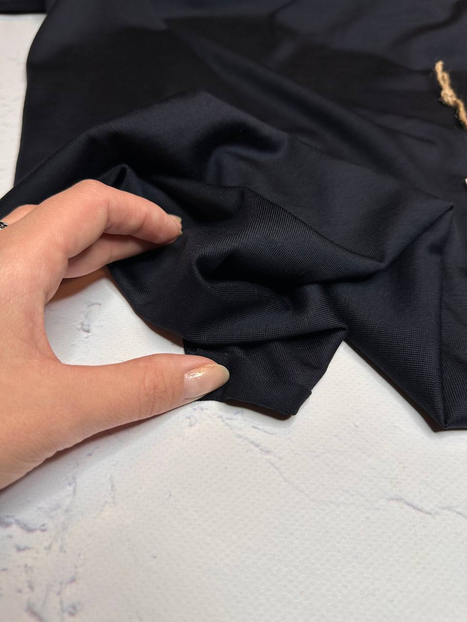 Трикотаж однотонная шерстяная кулирка с шелком (Valentino, 80%шерсть/20%шелк, Чернильный сумрак, 140, 140 гр/м2)