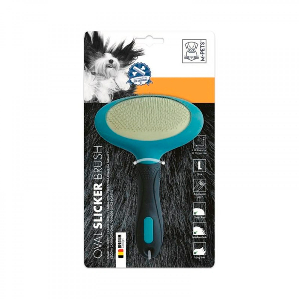 Щетка-сликер (пуходерка)M-PETS Slicker Brush OVAL, овальная, размер L, 12,5х19,5 см
