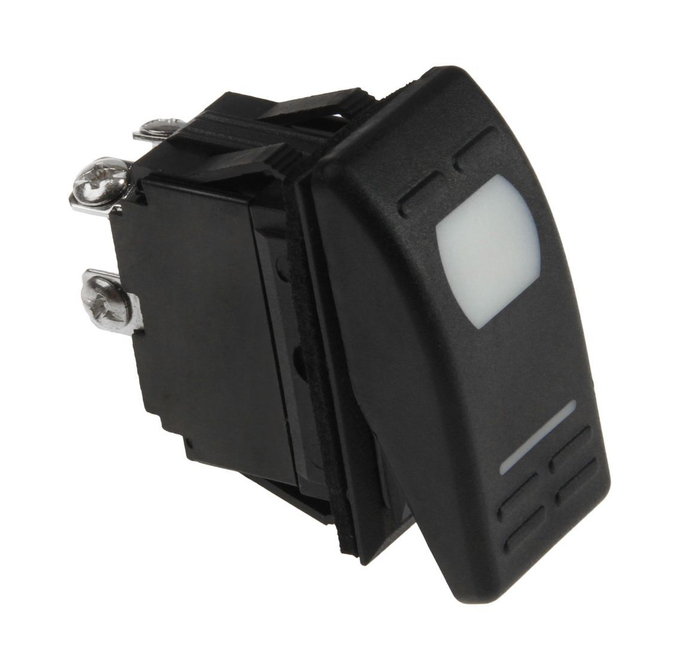 Переключатель двухпозиционный (ON)-OFF 12 В/16А 3Р с подсветкой без фиксации 1 положения