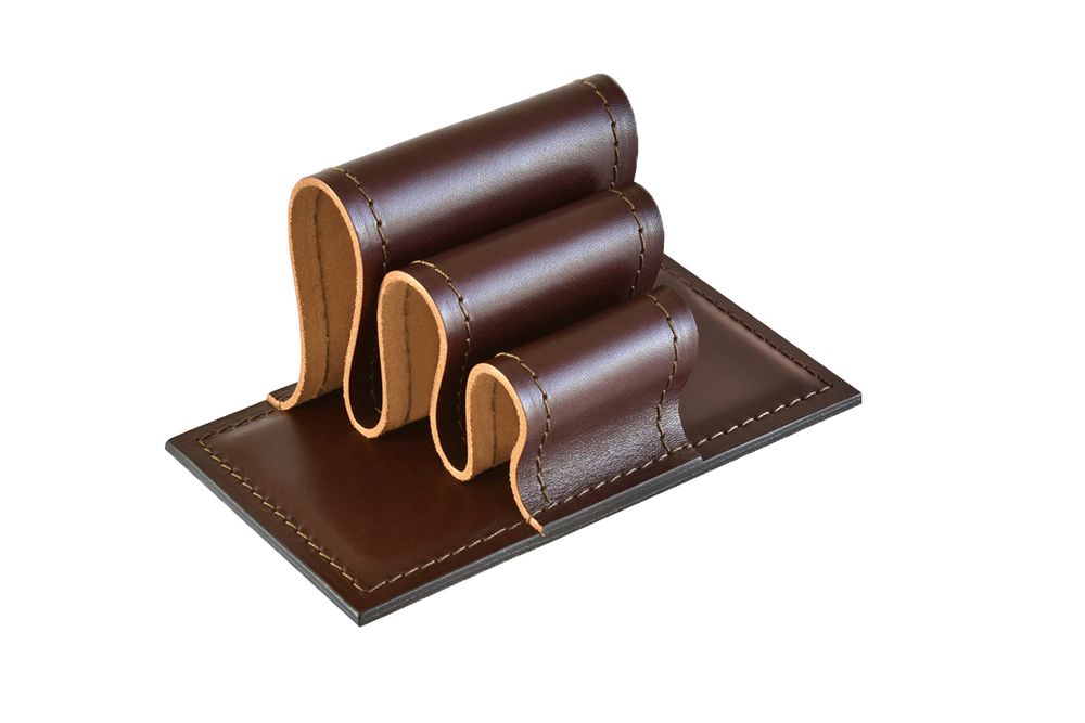 Держатель визиток и писем из кожи ЛЮКС Brown