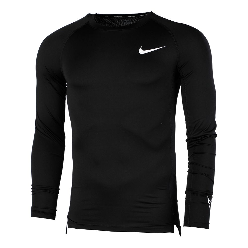 Мужское теннисное поло Nike Dri-Fit Pro Tight Long Sleeve Men - Black, White