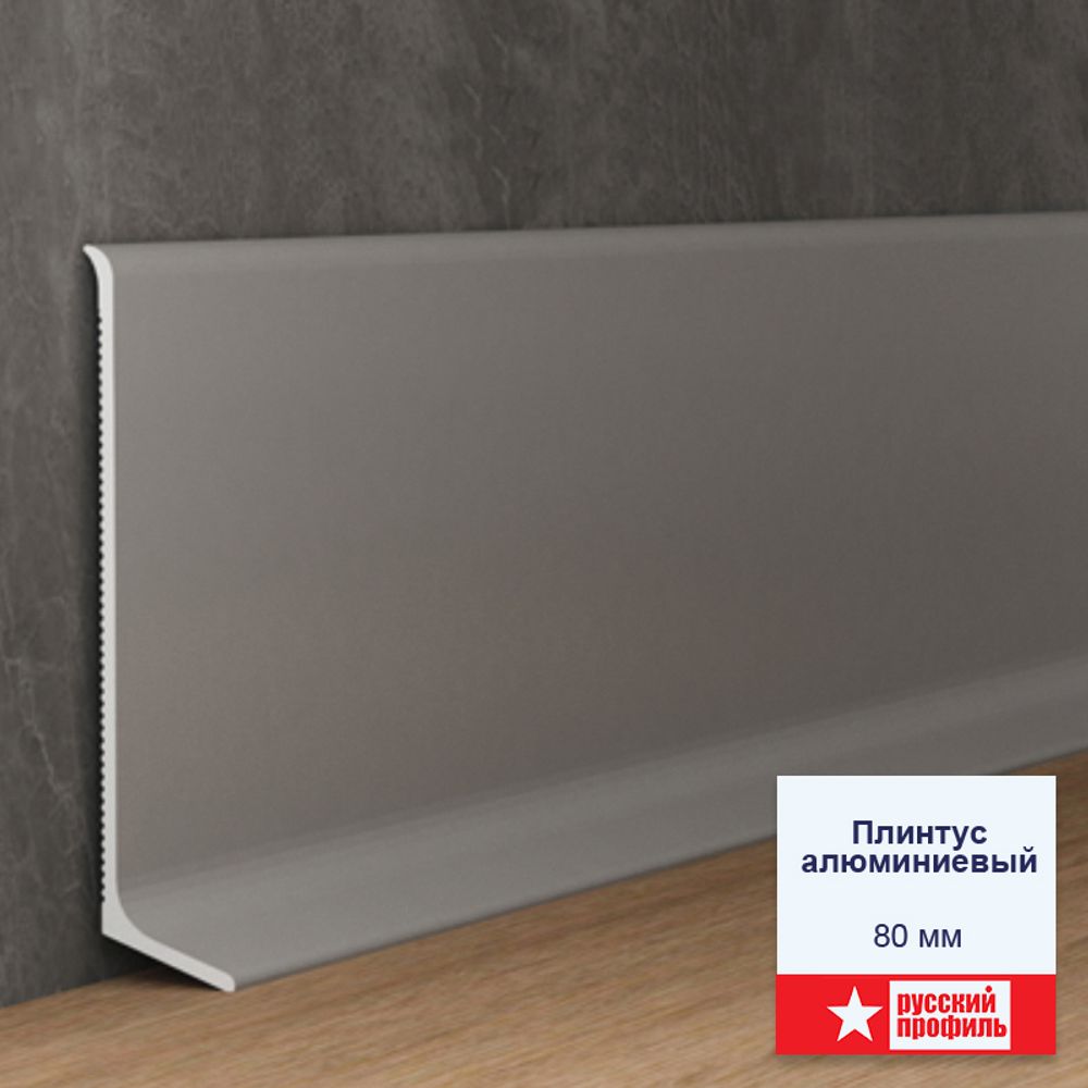 Плинтус алюминиевый Русский Профиль, 2500x12x80 мм