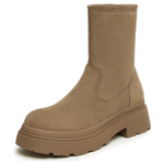 Teenmix Refined Luxury Thin Fleece Boots Crew Ankle Boots 4.5cm Women"s