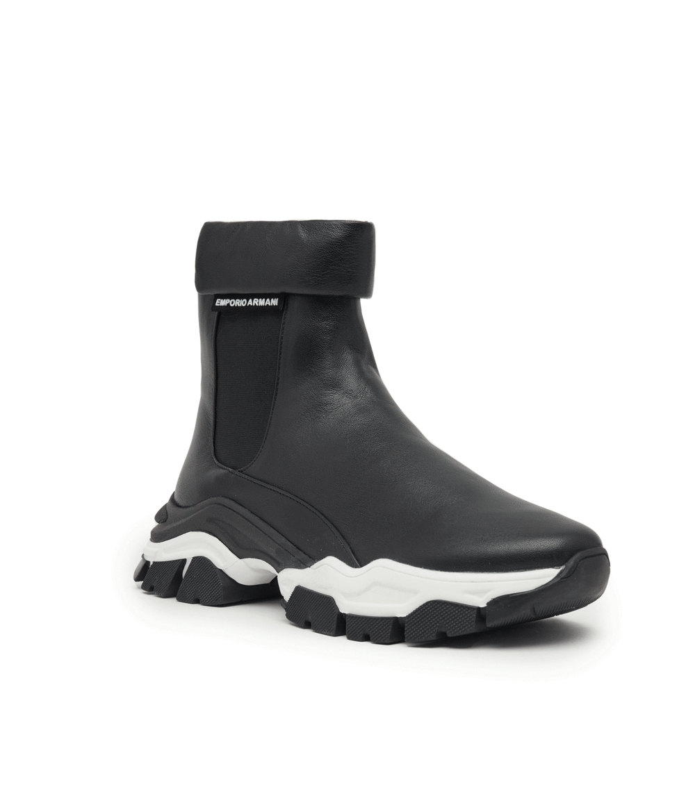 кожаные кроссовки Emporio Armani - черный(X3M357 XF683)