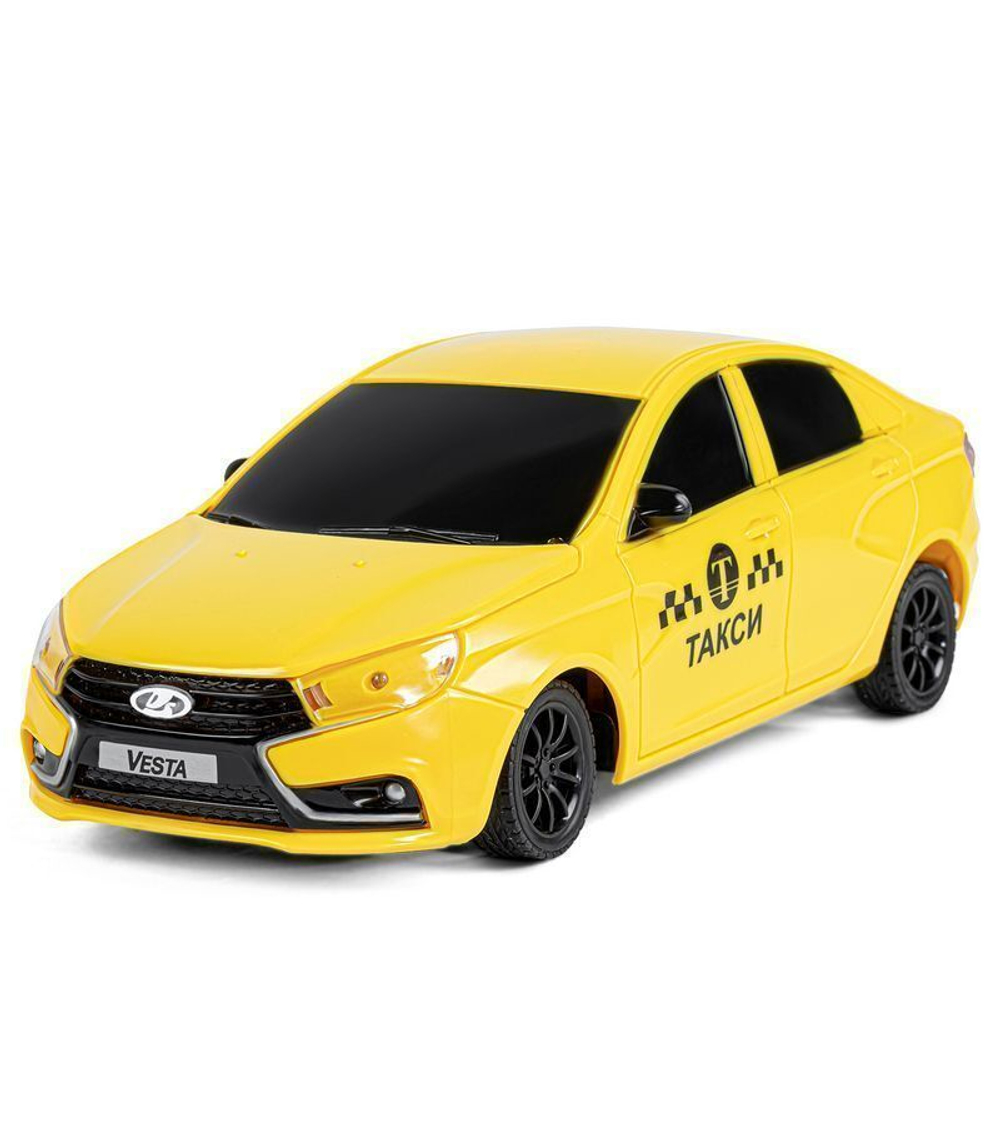 Радиоуправляемая машина AUTODRIVE Lada Vesta такси, 1/16, желтый, 40MHz, в/к 35*16,5*12,5см