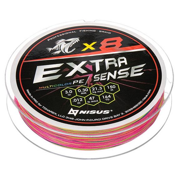 Шнур Extrasense X8 PE Multicolor 150m 3/47LB 0.30mm (N-ES-X8-3/47LB) NISUS