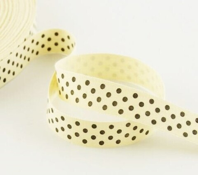 Лента атласная горох, ш. 1 см, айвори