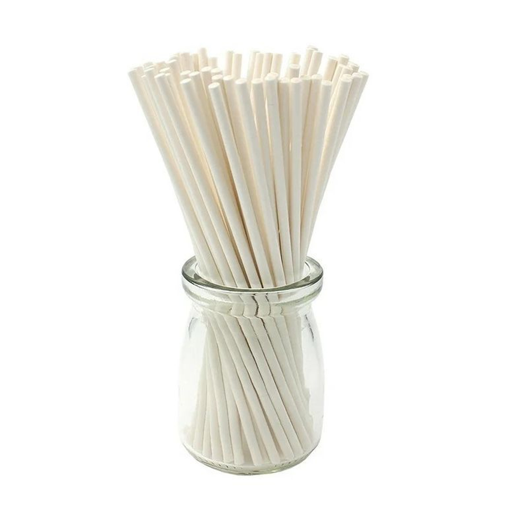 Палочки бумажные для Cake pops (белые, 15 см, 100 шт)