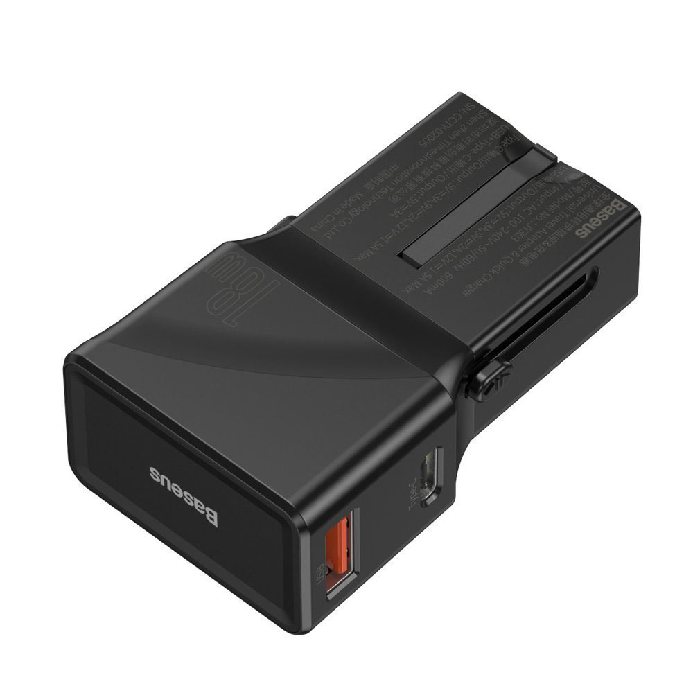 Зарядное устройство Baseus Universal Conversion Plug PPS Charger C+U 18W Youth Edition - Black