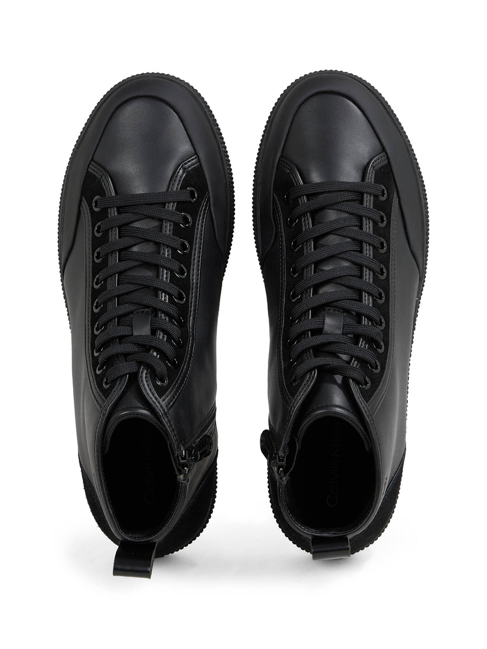 Кожаные кроссовки Calvin Klein - черный(HM0HM01586)