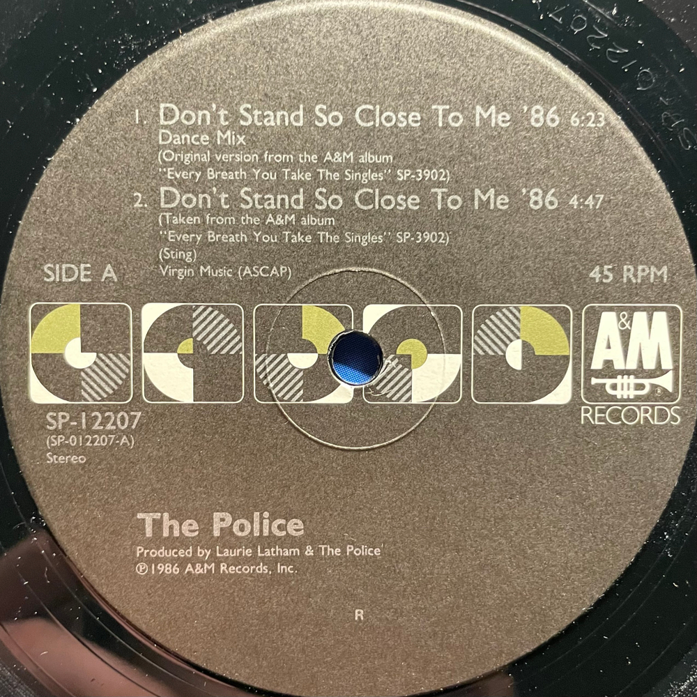 The Police ‎– Don't Stand So Close To Me '86 (США 1986г.) 12", 45 RPM